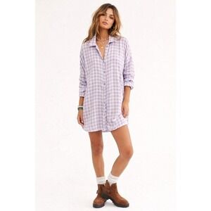 Live To Be Spoiled Oversized Button Down Shirt‎ Dress Size L NWT